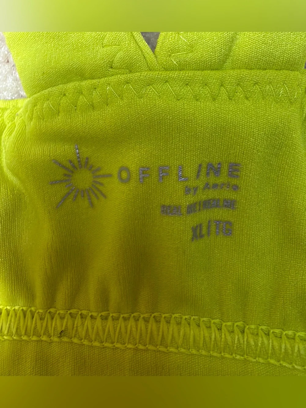 OFFLINE By Aerie Real Me Open Back Sports Bra Neon Lime